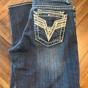 Vigoss Dark Blue Capri’s with Embellished Pocket